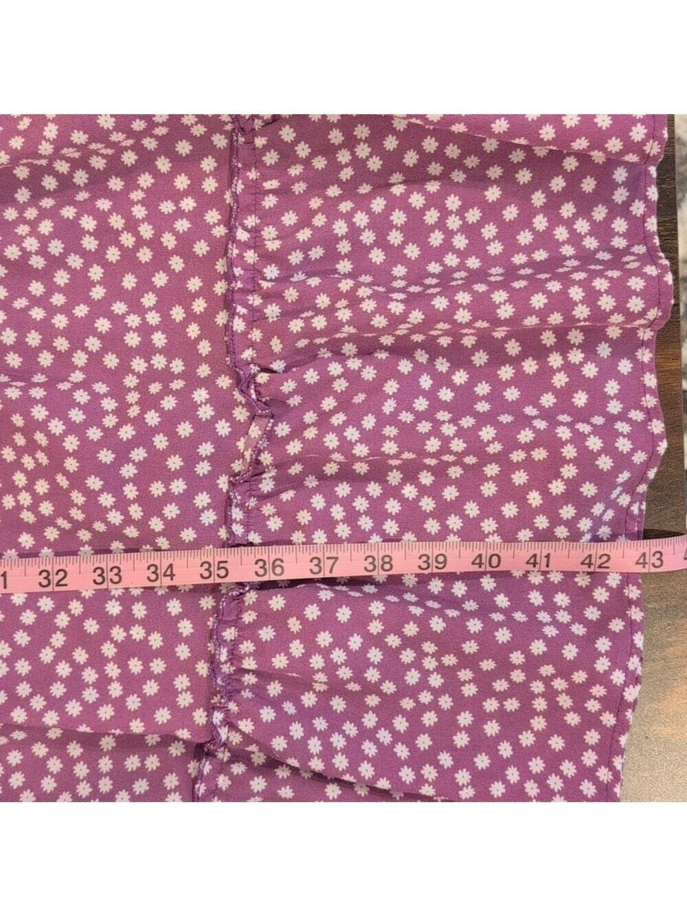 Country Peasant Woman's Dress, Purple And White, Layered Bottom,Midi , Medium. - Picture 6 of 6